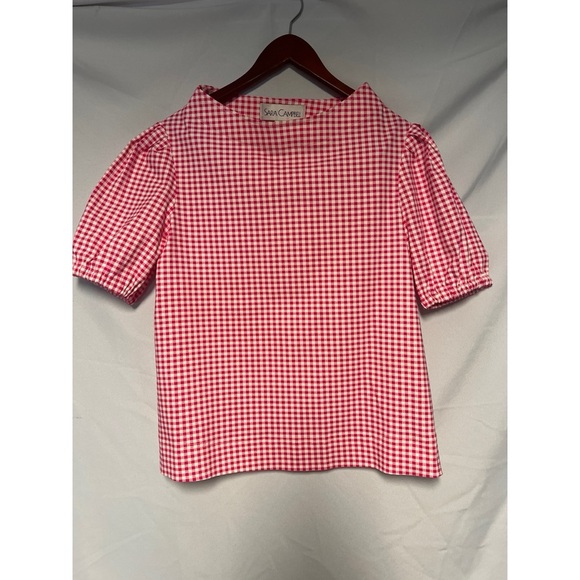 Sara Campbell Red Gingham Short Sleeve Top - Picture 1 of 3
